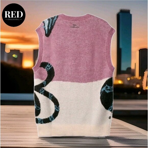 Nike Air SB Sweater Vest Yarn Knit Snake Print Plum Dust FV7391-523 - Size M - Picture 4 of 11